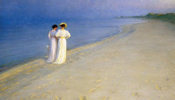 Peder Severin Kroyer Summer evening on Skagen's Southern Beach oil painting picture